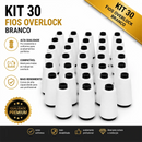 Fio Overlock 30 Cones de 500g – Branco – Linha Para Máquina Overloque e Costura Profissional